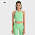 High-stretch yoga capris with built-in bra and shockproof sports top - professional training yoga fitness set for women