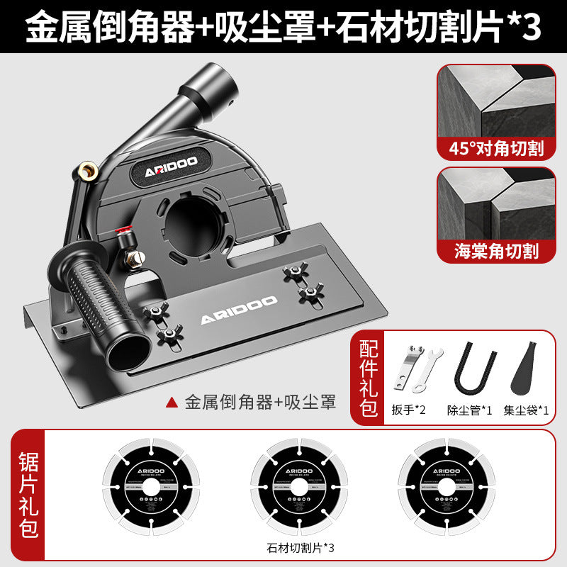 Angle grinder tile chamfering device portable 45 degree woodworking bricklayer universal cutting artifact portable chamfering device