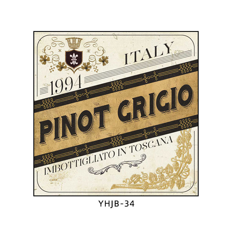 American bar decorative painting retro industrial style creative KTV box red wine glass hanging painting nostalgic wine mural