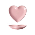 Creative heart-shaped ceramic dish - unique heart plate for snacks, jewelry, home use, cake, fruit, and heart-shaped desserts