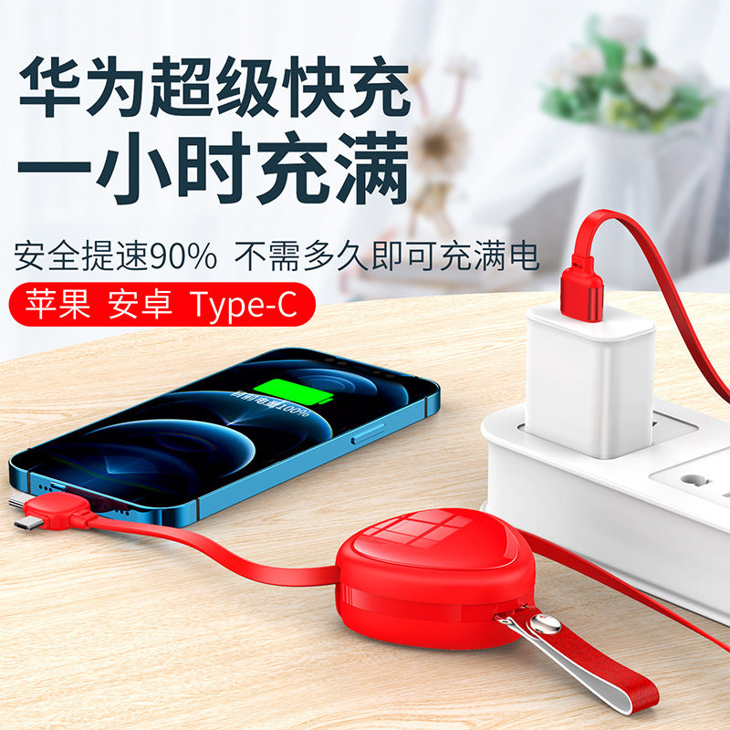 5a super fast charging retractable 3-in-1 charging cable - customizable with company logo, ready to ship directly