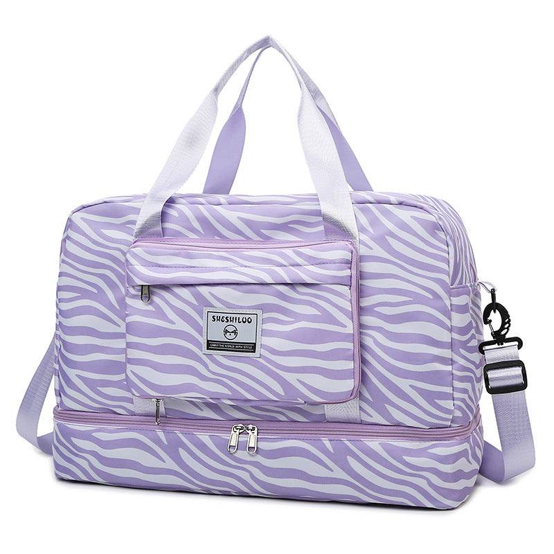 New folding travel bag large capacity shoulder hand luggage women's short trip swimming fitness bag versatile