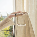 Original black edge cream linen gauze curtain decorative window gauze curtain gauze classy living room bedroom punch-free gauze