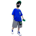 Boys' summer outfit set  new style: stylish and trendy summer streetwear for older boys and young men - cool and edgy short-sleeve clothing