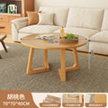 Japanese style solid wood living room coffee table small apartment insfor home log style round side table casual dining tea table