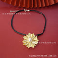 classic leather chain buckle imitation artificial pearl pendant flower sea star shell design pendant suitable for women's parties