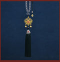 Car rearview mirror pendant chinese style ruyi lock hand-woven car pendant cloisonné tassel pendant with blessing character