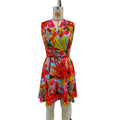 Aliexpress cross-border original design: women's fashionable sleeveless backless printed dress