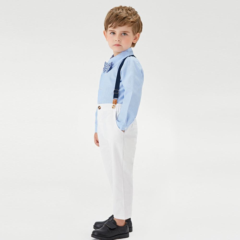 Children's clothing autumn one piece ready to wear kids bow tie gentleman suit baby outing clothes flower children's clothing boys british style children's clothing