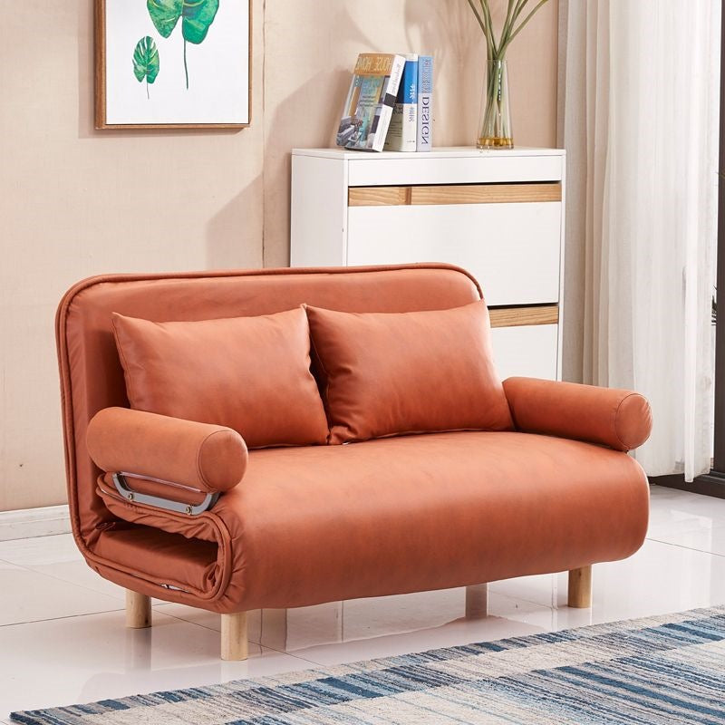 Foldable and detachable washable small apartment living room minimalist modern double/single multifunctional cat paw leather sofa bed - free shipping