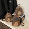 classy women's backpack new arrivalniche style plaid backpack cutestuffed pendant student class bag