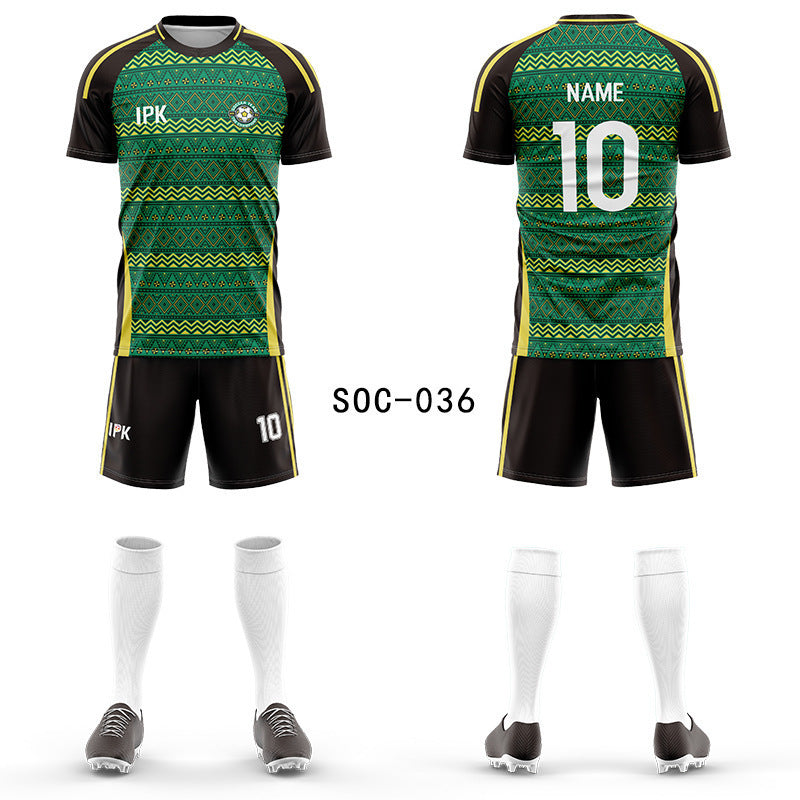 2025 new football jersey set men's football jersey team game jersey short-sleeved sports training jersey customization