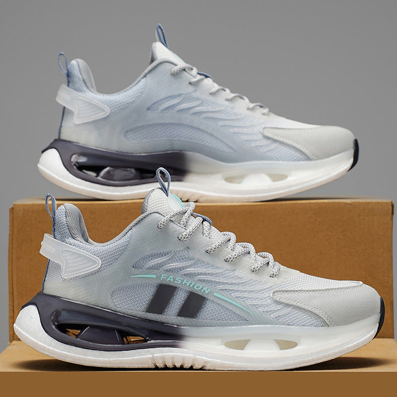 2026 men's spring breathable mesh shoes versatile mesh casual popcorn sneakers running height increasing dad shoes trendy sneakers