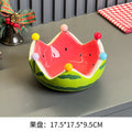 High-style, creative watermelon fruit bowl with fork set – perfect for home, living room coffee table, fruit platter, salad bowl, ceramic bowl