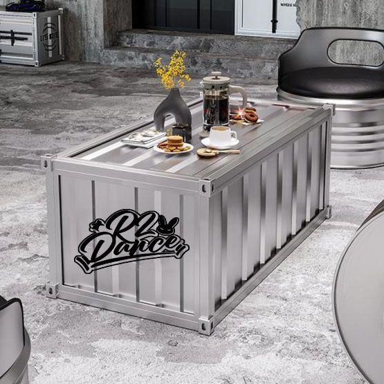 Industrial style container tea table, creative retro commercial office reception and reception coffee table combination 2025 new arrival