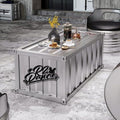 Industrial style container tea table, creative retro commercial office reception and reception coffee table combination 2025 new arrival