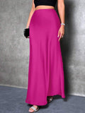 Export cross-border satin satin skirt spring and summer new arrivalfashion  casualartificial silk long skirt women's clothing