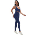 New arrival cross-border seamless pure color tight sexy cross-shaped yoga suit running fitness two-piece set