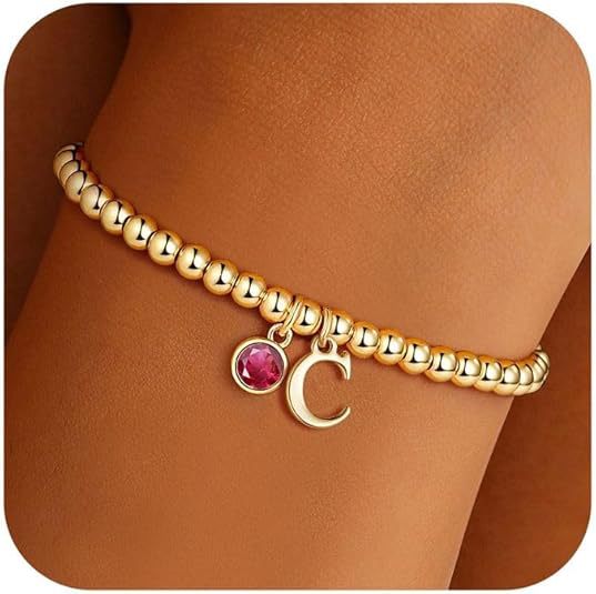 2026 amazon cross-border 12 birthstone pendant bracelet stainless steel beaded bracelet fashion commuting trendy new arrival