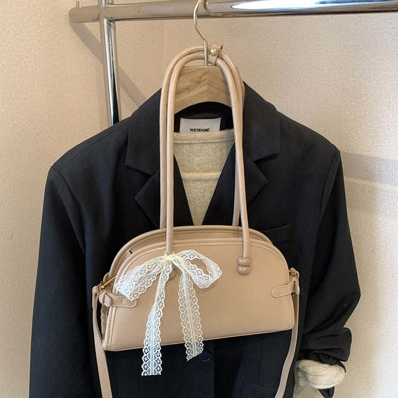 Cross-border niche popular handbag women's 2025 spring and summer new simple and versatile shoulder bag textured underarm bag pillow