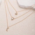 Stackable star necklace wholesale - cross-border fashion jewelry for women - vintage multi-layered light luxury design with diamond-studded teardrop pendant