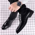 Men's leather dress shoes - business, formal, casual, breathable - live stream, cross-border, korean style, youth, work, groom, wedding