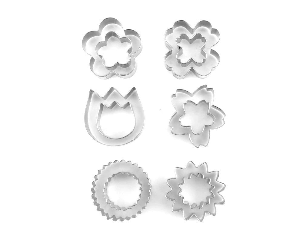 Custom stainless steel cookie cutters - plant-shaped 12-piece cookie cutter set for baking