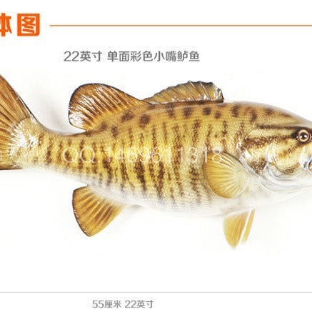 Simulated small-billed perch, oversized freshwater fish model, large perch, half-sided colored fish, pendant, fake fish