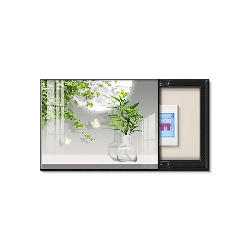 Modern simple meter box decorative painting green plant distribution box electric switch box living room switch box strong electric box blocking hanging painting