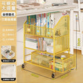 Golden three-layer-with drawers (bold metal frame)