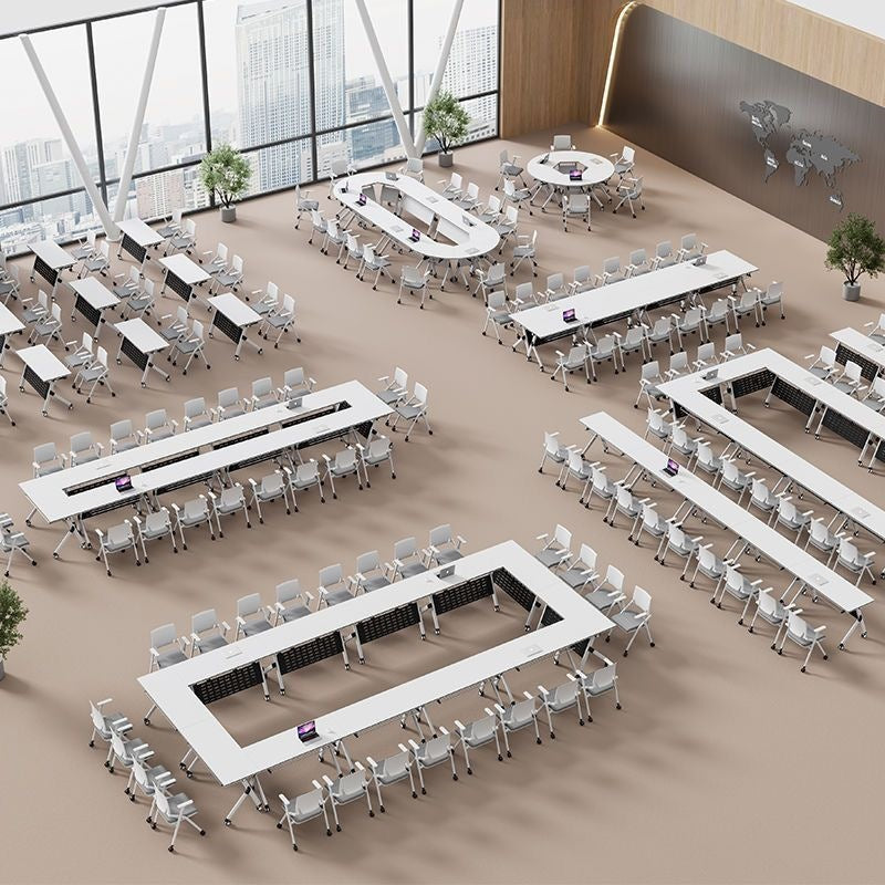 Foldable conference table, mobile training desk, modern educational institution single study desk, minimalist bench desk