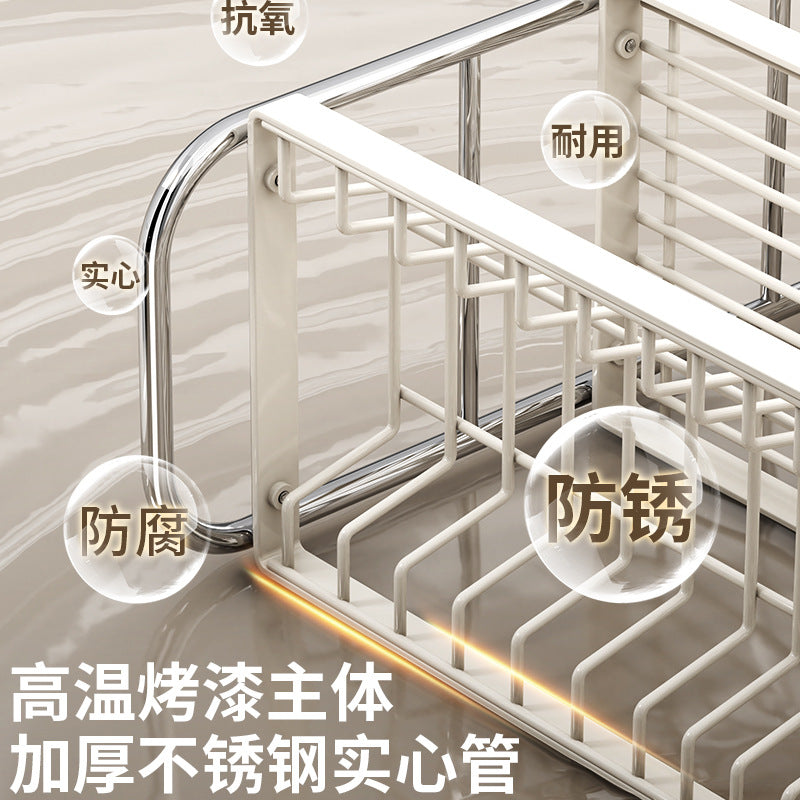 Stainless Steel Bowl Rack Kitchen Shelf Household Multifunctional Tableware Drain Rack Dish Storage Box Rack