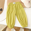 Kids anti-mosquito pants summer baby ice silk bloomers pants medium large children thin sports pants boys and girls casual nine-point pants