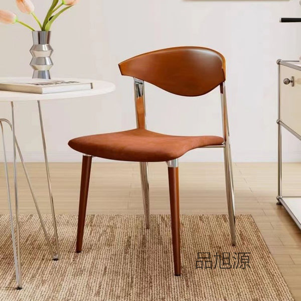 Nordic home designer dining chair Internet celebrity personality solid wood back chair B & B creative dining stool cafe leisure chair