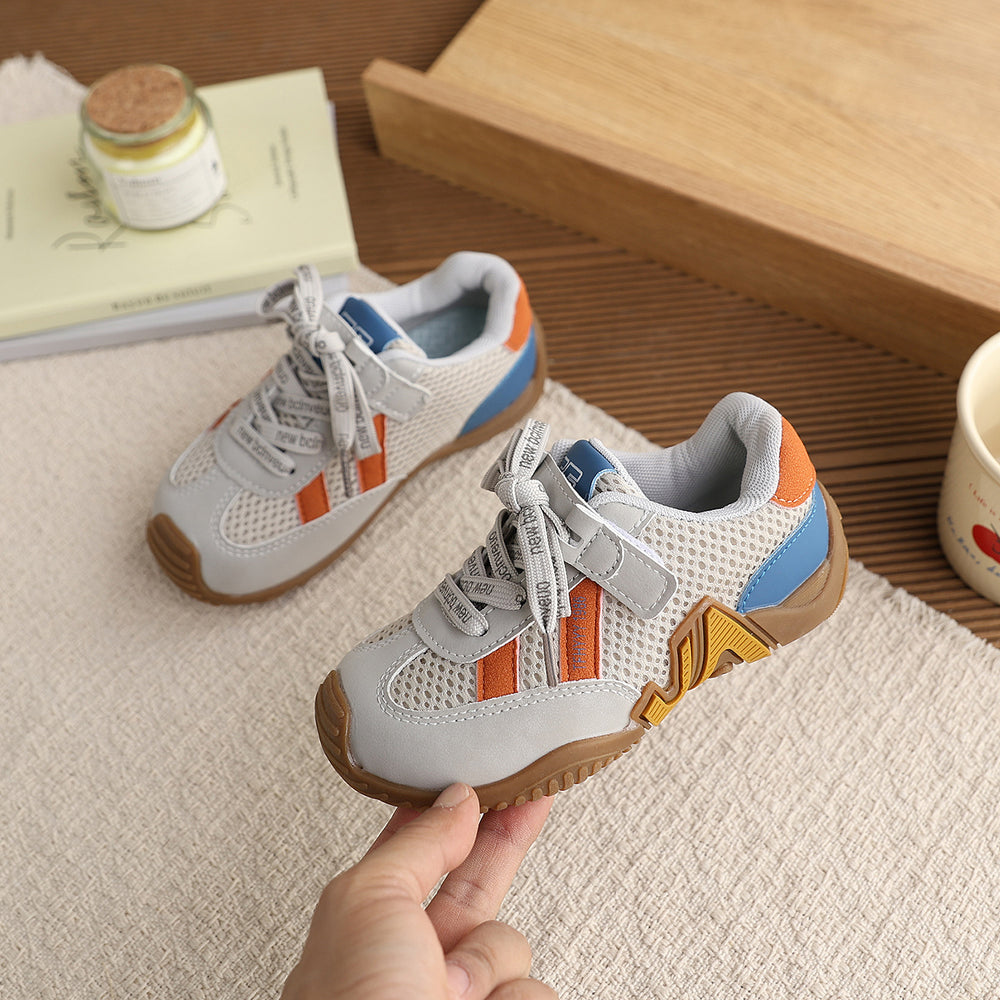 Girls' athletic shoes - new spring/autumn collection: breathable kids' running shoes, stylish color-blocked soft sole mesh casual shoes for older girls