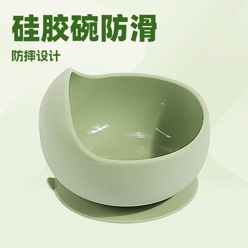 Cross-border new product food-grade silicone non-slip snack bowl suction cup type children's learning tableware snail cartoon bowl