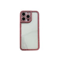 Transparent glitter diamond edge phone case for iphone 17 pro max, apple 15, premium 14, stylish women's protective cover