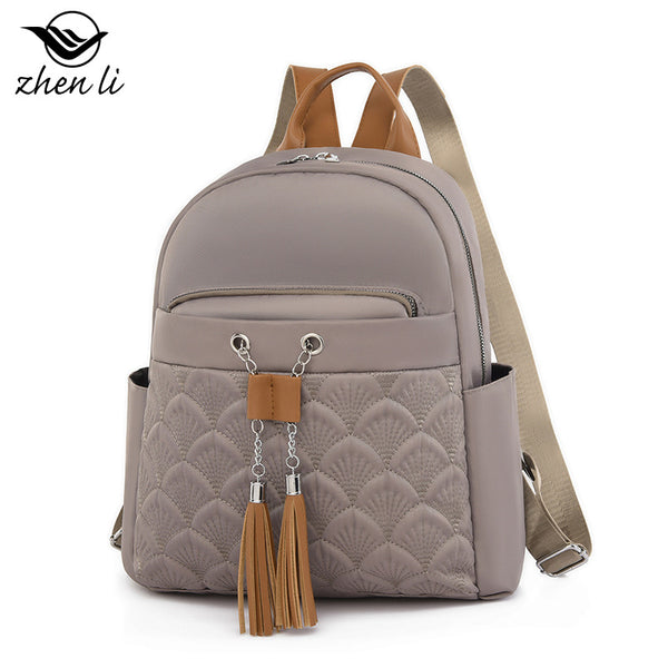 Zhenli bag trend, literary and national style,  popular backpack, double shoulder girls bags ins