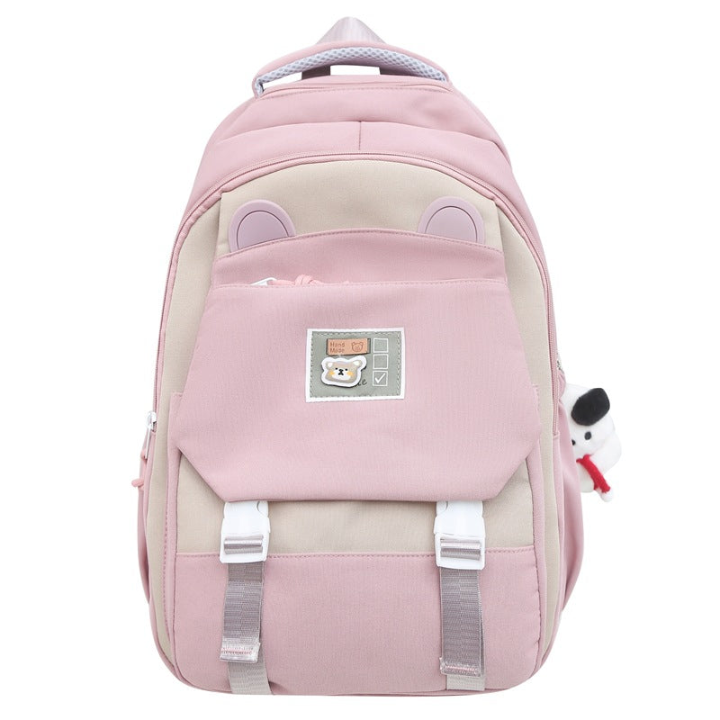 New schoolbag female college student high school student girl backpack simple burden reduction large capacity boys backpack