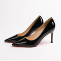 2026 summer sexy pointed-toe stiletto heels - women's professional commute red sole patent leather breathable solid color pumps