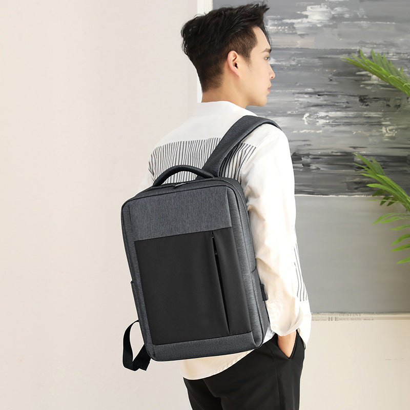 New business trip leisure large capacity computer bag men and women backpack USB temperament commuting can print logo