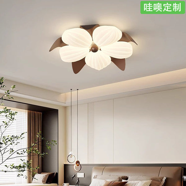 [Wow] Full spectrum eye protection brown new Chinese ceiling light retro wabi sandy wind warm flower children's room