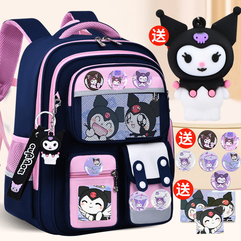 Kulomie's new primary school bag for girls 1-3-6 grade boys to reduce the burden of spine protection and light children's backpack