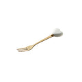 Luxury ceramic spoon stainless steel coffee spoon afternoon tea cake dessert spoon cross-border high-value small fork soup spoon