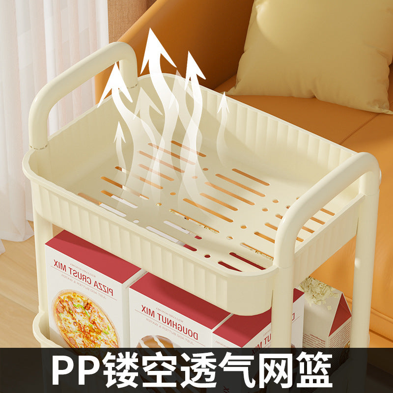 Multi-tier rolling cart organizer - portable storage rack for snacks, kitchen, bathroom, and more