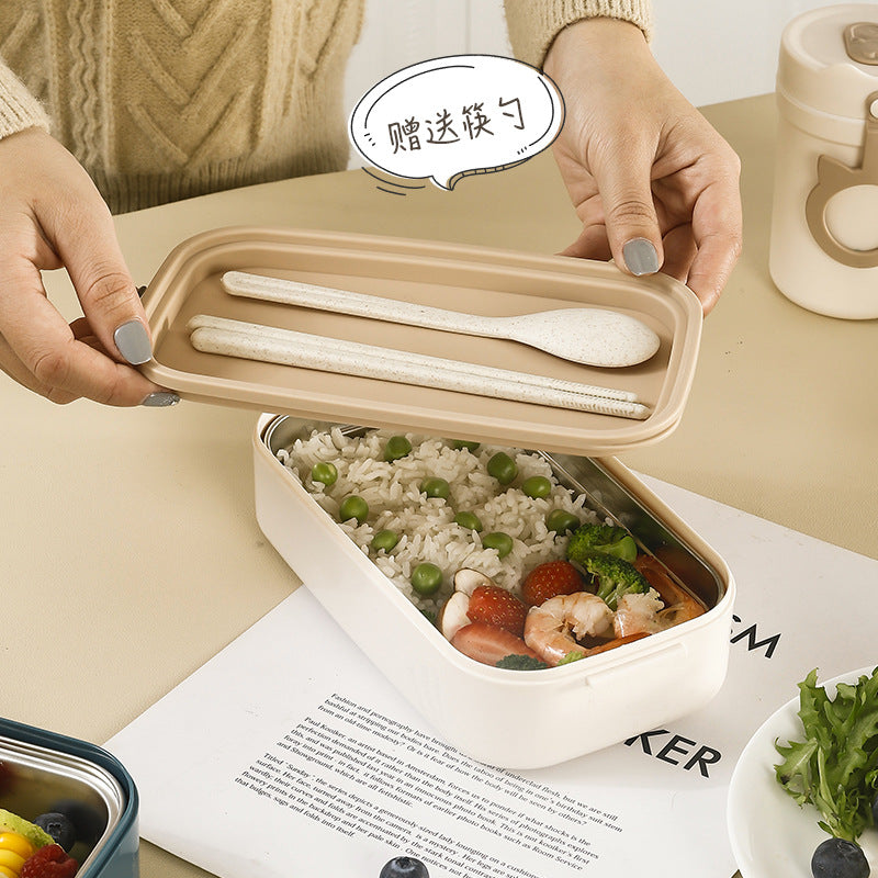 304 stainless steel bento box office worker large-capacity portable lunch box food grade student double-layer thermal insulation lunch box