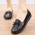 Soft leather soft bottom ladieswear shoes flatsabrasion resistantwaterproofbows work shoes wechat group purchase live broadcast one piece dropshipping