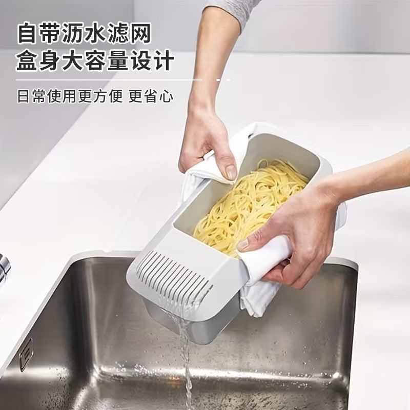 Kitchen pasta box storage box creative drain storage basket plastic pasta box washing and cooking dual-purpose box wholesale