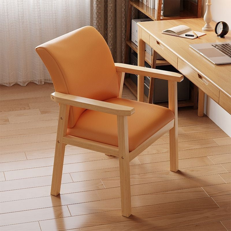 Dining chair solid wood for home single modern casual computer chair study sedentary casual entertainment mahjong chair office chair
