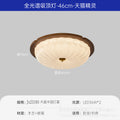 Medieval walnut round ceiling lamp with ice crackle glass soft light bedroom master bedroom secondary bedroom balcony corridor